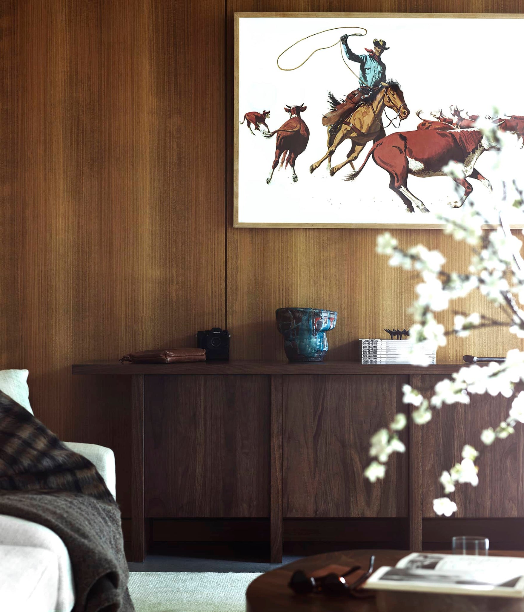 natural walnut version of the edda credenza by norm architects for archivism in situ