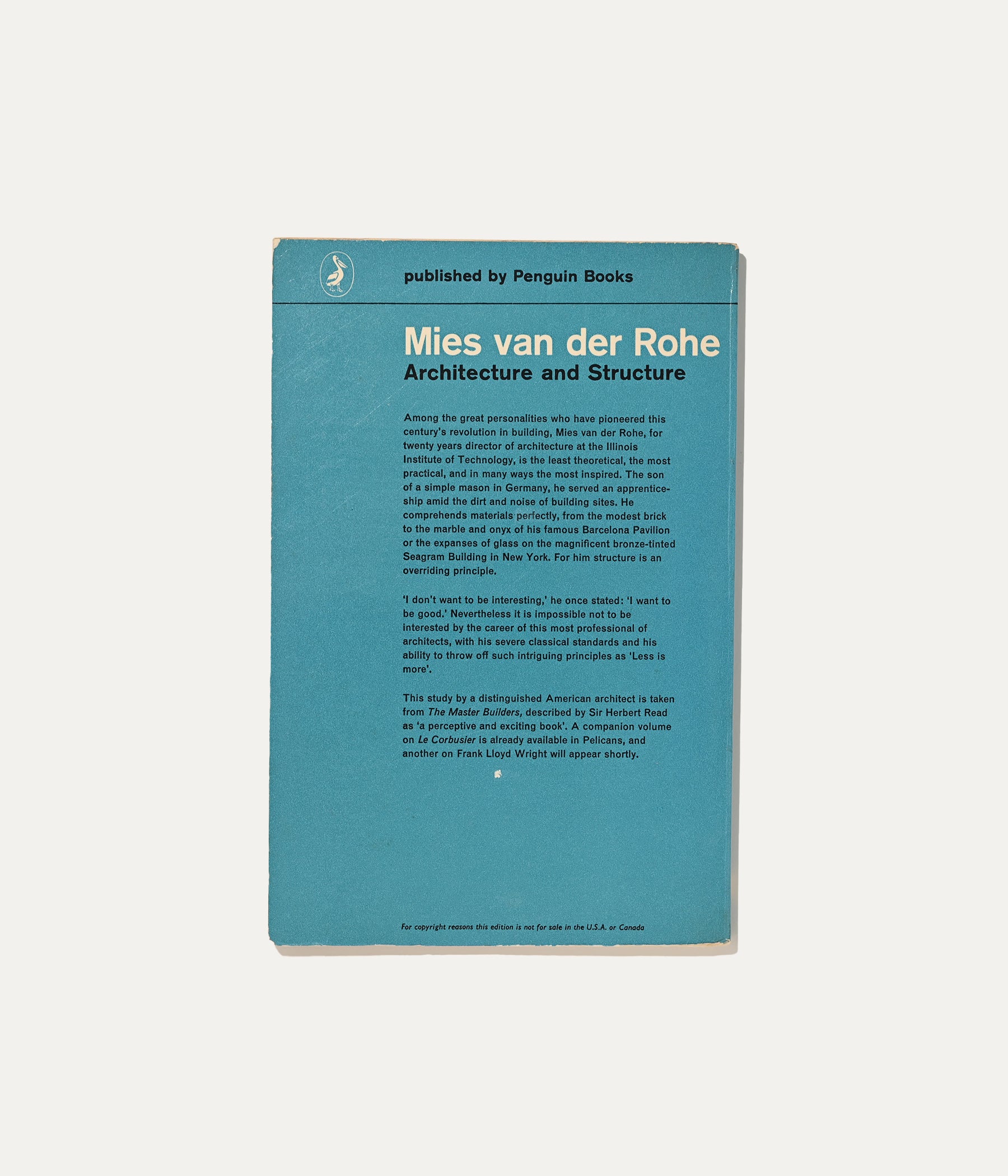 Mies van der Rohe Architecture & Structure, Peter Blake
